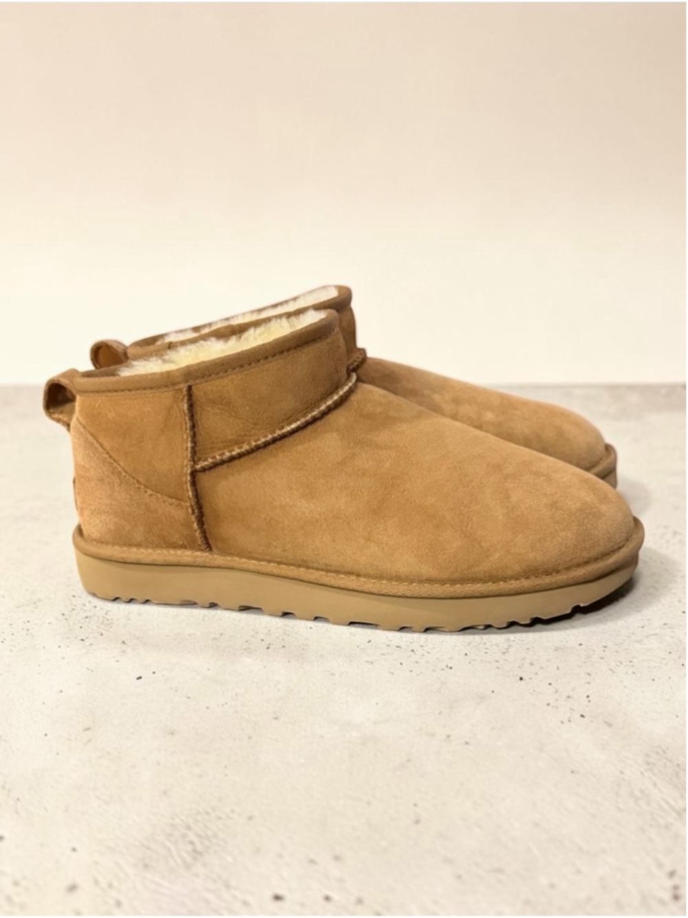 UGG Classic Ultra Mini Chestnut Suede Boots Women's Size 10 - Picture 2 of 9